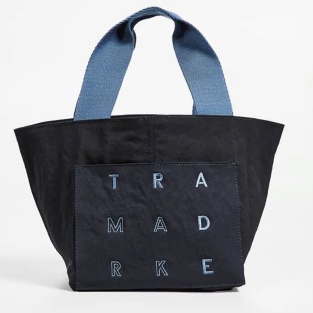 Trademark ~ Square Tote Bag ~ Reversible Black Blue